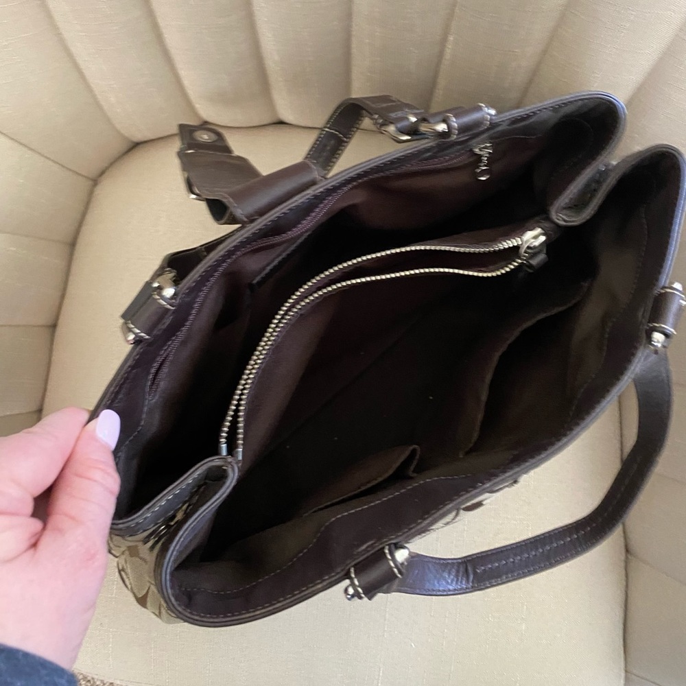 Coach signature satchel, brown - Picture 6 of 8